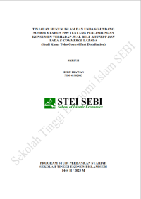 Tinjauan Hukum Islam dan Undang-undang Nomor 8 Tahun 1999 Tentang Perlindungan Konsumen Terhadap Jual Beli Mystery Box pada e-Commerce Lazada (Studi Kasus Toko Control Pest Distribution)