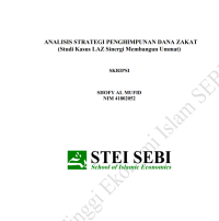 Analisis Strategi Penghimpunan Dana Zakat (Studi kasus LAZ Sinergi Membangun Ummat)