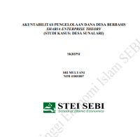 Akuntabilitas Pengelolaan Dana Desa Berbasis Sharia Enterprise Theory (Studi Kasus: Desa Sunalari)