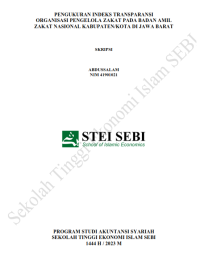Pengukuran Indeks Transparansi Organisasi Pengelola Zakat pada Badan Amil Zakat Nasional Kabupaten/Kota di Jawa Barat
