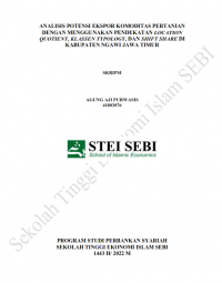 Analisis Potensi Ekspor Komoditas Pertanian dengan Menggunakan Pendekatan Location Quotien, Klassen Typology, dan Shift Share di Kabupaten Ngawi Jawa Timur