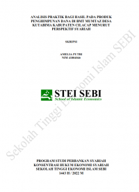 Analisis Praktik Bagi Hasil pada Produk Penghimpunan Dana di BMT Mumtaz Desa Kutabima Kabupaten Cilacap Menurut Perspektif Syariah