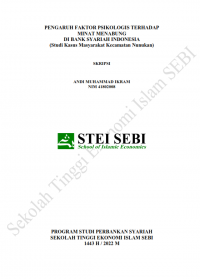 Pengaruh Faktor Psikologis Terhadap Minat Menabung di Bank Syariah Indonesia (Studi Kasus Masyarakat Kecamatan Nunukan)