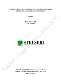 Kinerja Keuangan Perusahaan Asuransi Syariah Sebelum dan Saat Pandemi Covid-19
