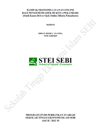 Dampak Ekonomi Layanan Online Bagi Pengemudi Ojek di Kota Pekanbaru (Studi Kasus Driver Ojek Online di Kota Pekanbaru)