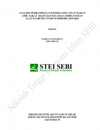 Analisis Perbandingan Kinerja Keuangan Badan Amil Zakat (BAZNAS) pada Masa Sebelum dan Saat Pandemi Covid-19 Periode 2019-2020