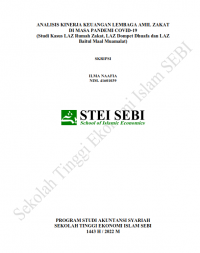 Analisis Kinerja Keuangan Lembaga Amil Zakat di Masa Pandemi Covid-19 (Studi Kasus LAZ Rumah Zakat, LAZ Dompet Dhuafa dan LAZ Baitul Mal Muamalat)