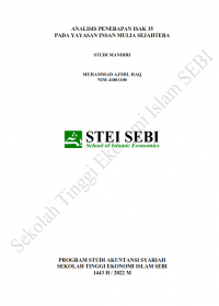 Analisis Penerapan ISAK 35 pada Yayasan Insan Mulia Sejahtera