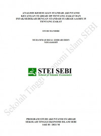 Analisis Kesesuaian Standar Akuntansi Keuangan Syariah 109 Tentang Zakat dan Infak/Sedekah Dengan Standar Syariah AAOIFI 35 Tentang Zakat