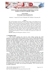 ISSUES OF MANAGING RISKS IN INDONESIAN BANKS DURING COVID-19 PANDEMIC CRISIS