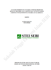 Analisis Perhitungan Harga Pokok Produksi dengan Metode Full Costing dan Activity Based Costing untuk Penentuan Harga Jual Kebaya