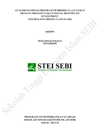 Analisis Dampak Program Pemberdayaan Zakat dengan Menggunakan Social Return on Investment (Studi Kasus BESMA IZI)