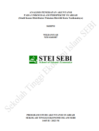Analisis Penerapan Akuntansi pada UMKM dalam Perspektif Syariah (Studi Kasus Distributor Pakaian Rizwild Kota Tasikmalaya)