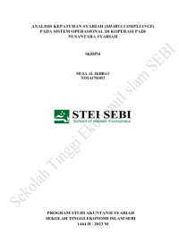 Analisis Kepatuhan Syariah (Sharia Compliance) pada Sistem Operasional di Koperasi Padi Nusantara Syariah