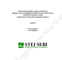 Pengaruh Media Sosial dengan Model AISAS Terhadap Keputusan Investasi Saham Syariah Ajaib (Studi Kasus Masyarakat Kabupaten Bogor)